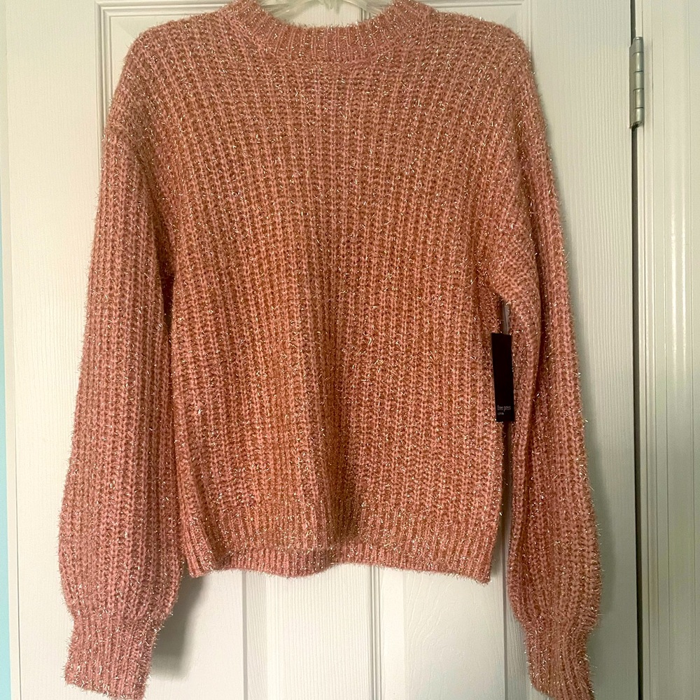 NWT Free Press Pink Tan Sweater Size M